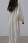 SWAYING/KNIT deconstructed v-neck dress (with corset) SW212LS09 white PS31